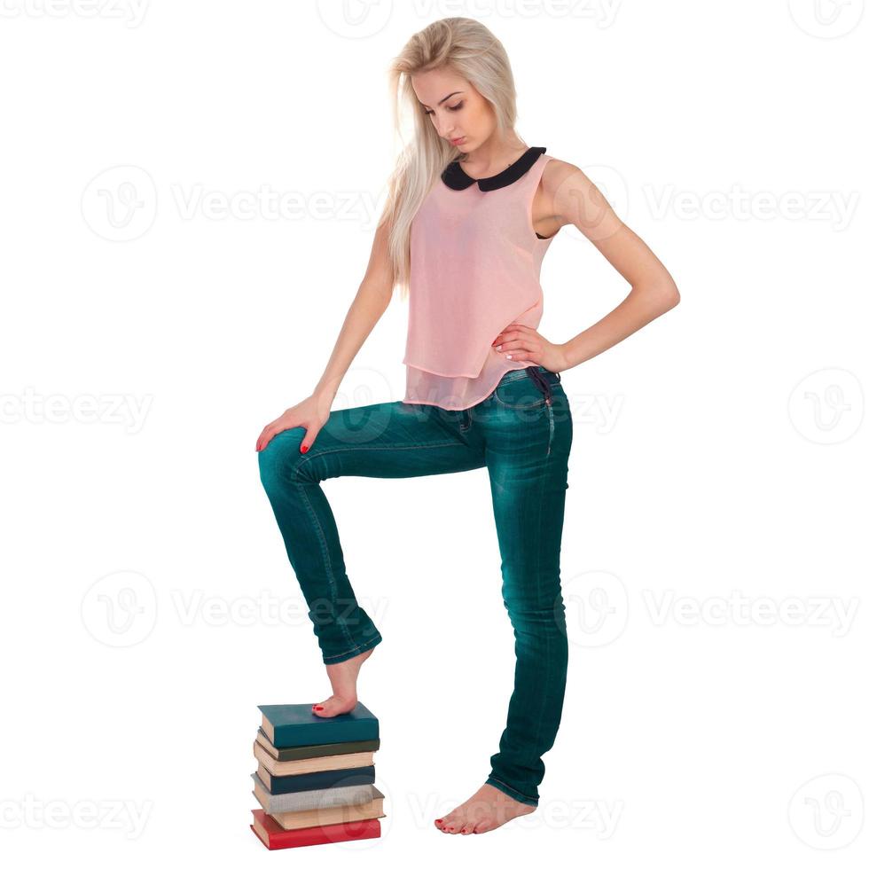 The girl with books photo