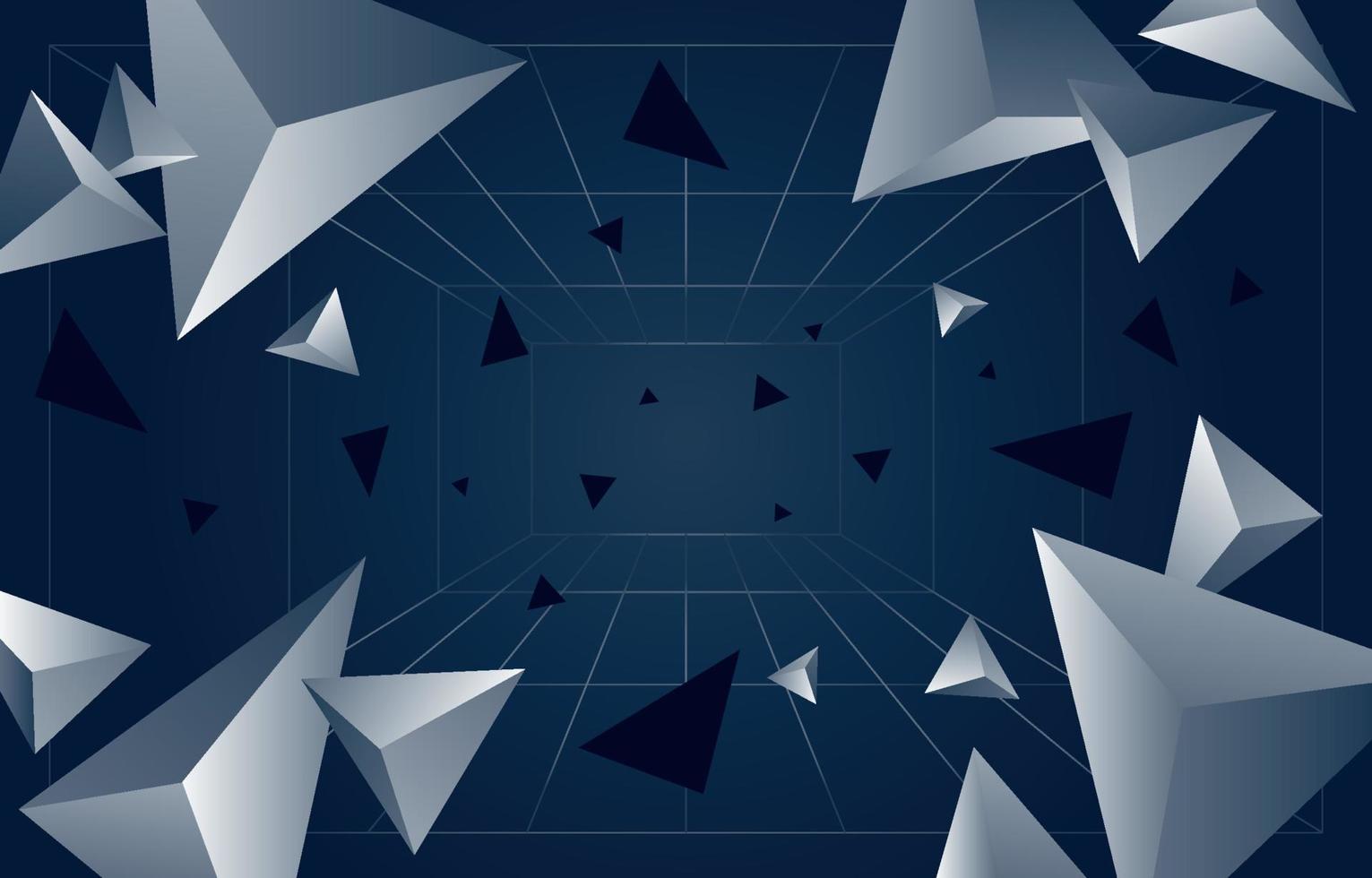 fondo triangular del espacio 3d vector