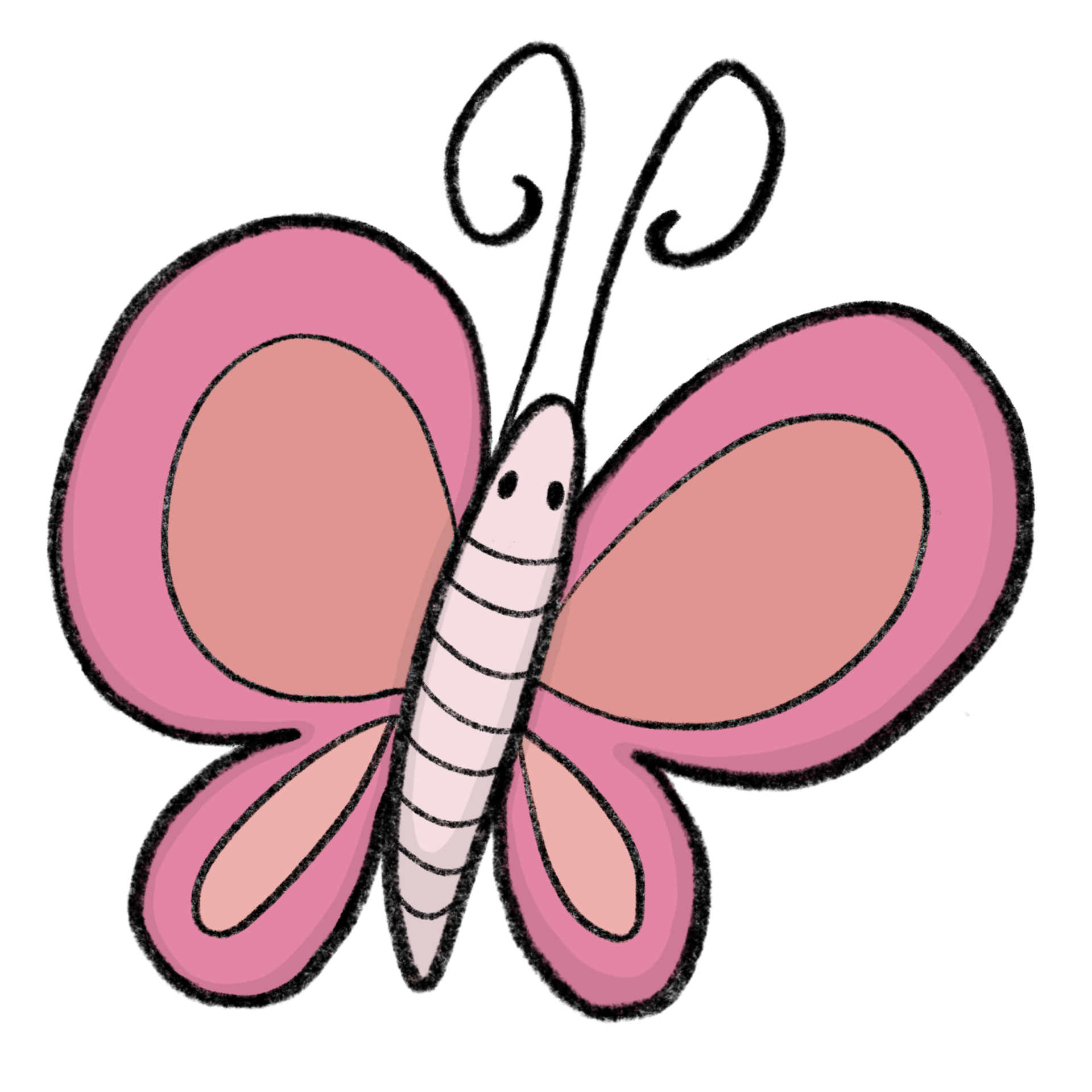 Free Butterfly - Cartoon pencil draw style of animal and plant in the  garden pencil draw 16398066 PNG with Transparent Background