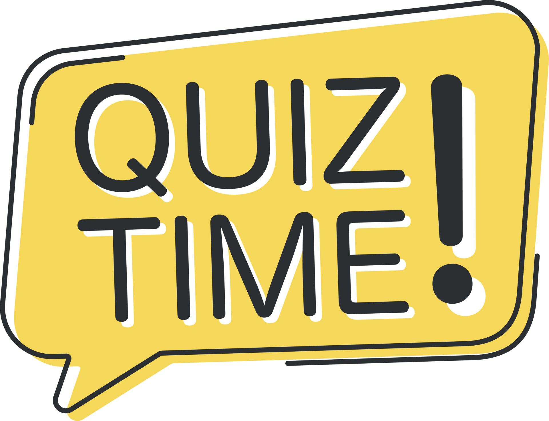 Quiz time comic speech bubble in pop art style. Comic speech. Dialog