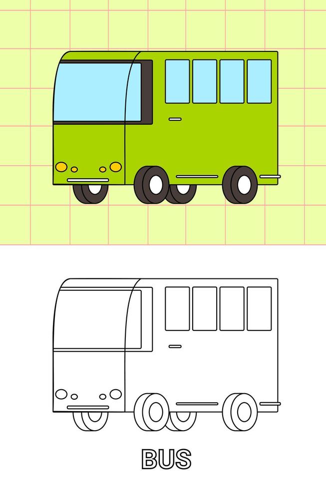 página para colorear de todo tipo de transporte vector