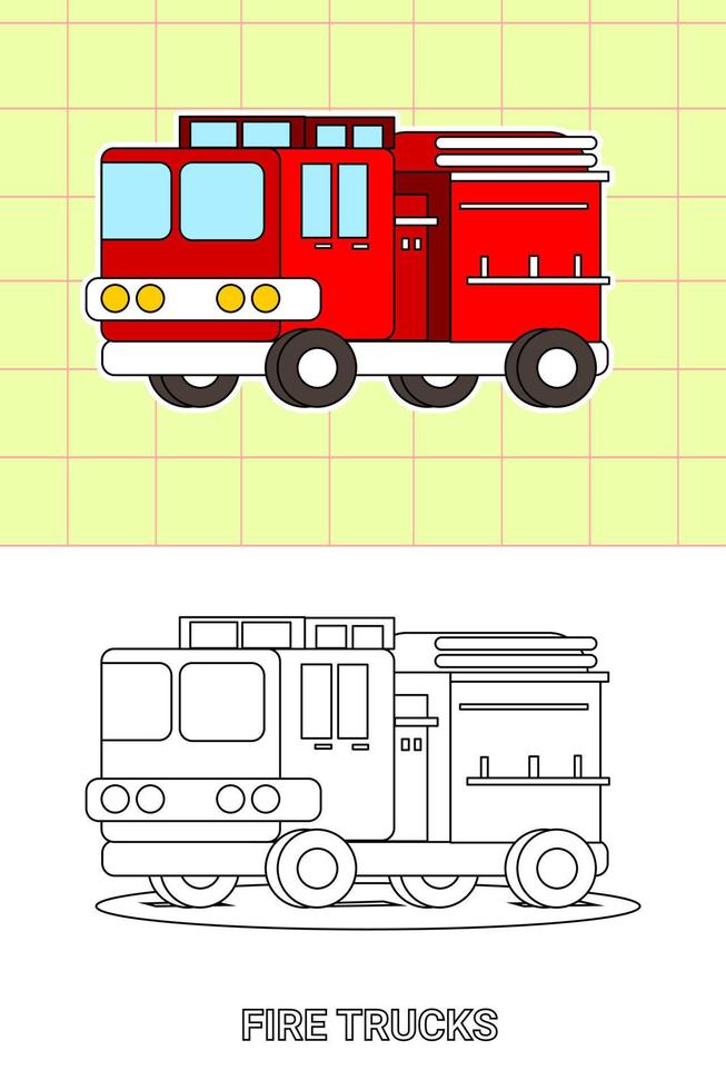 página para colorear de todo tipo de transporte vector