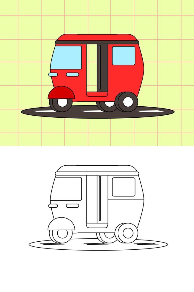 página para colorear de todo tipo de transporte vector