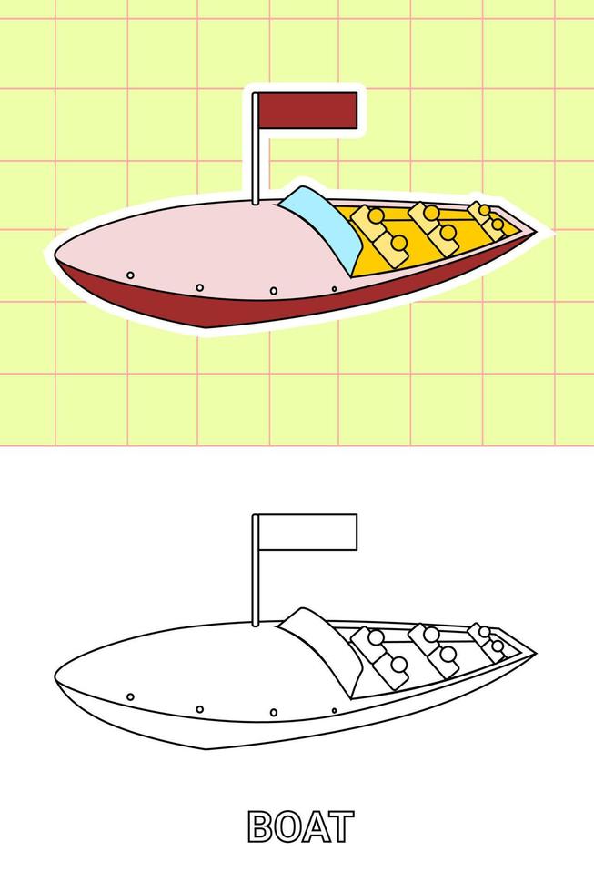 página para colorear de todo tipo de transporte vector