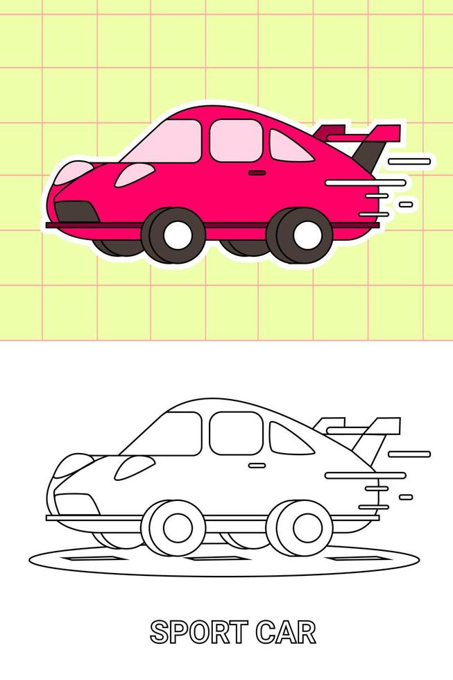 página para colorear de todo tipo de transporte vector