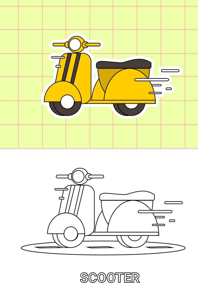 colouring page of all kind transportation vector