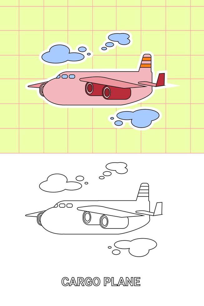 colouring page of all kind transportation vector