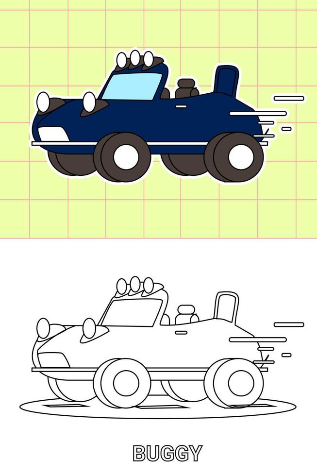 página para colorear de todo tipo de transporte vector