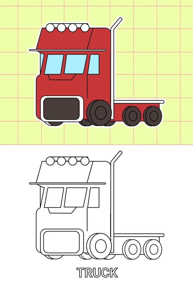 página para colorear de todo tipo de transporte vector