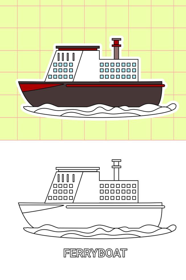 colouring page of all kind transportation vector