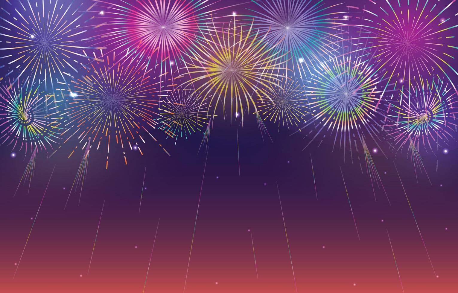 Night Fireworks Background vector