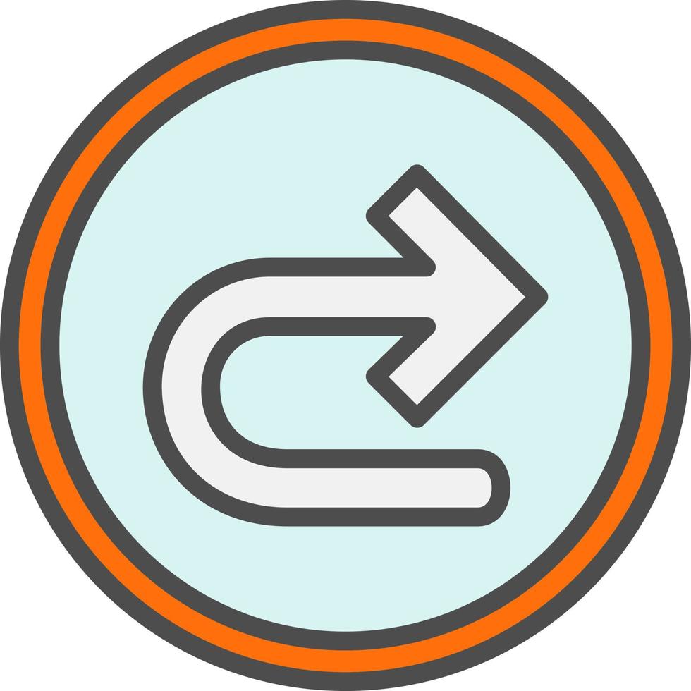 Turn Right Arrow Vector Icon