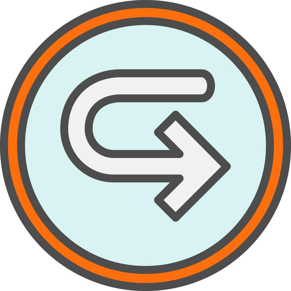 Turn Right Arrow Vector Icon