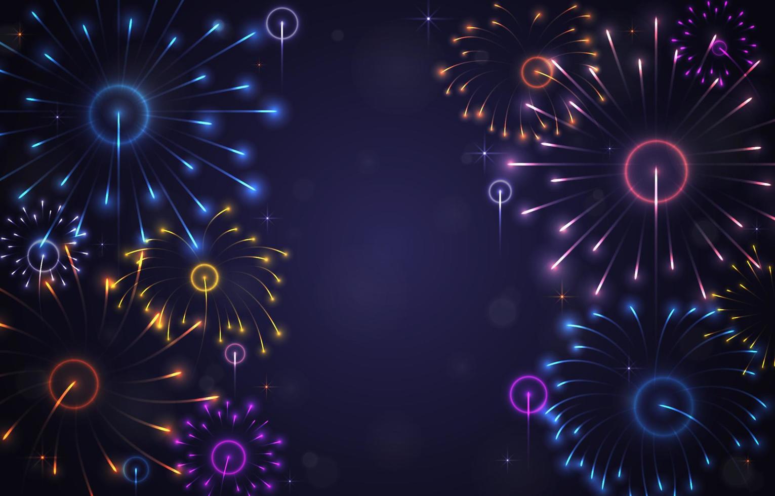 Colorful Fireworks Background vector