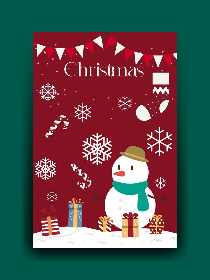ilustración de diseño de tarjeta de navidad nueva tarjeta moderna decorativa mínima. vector