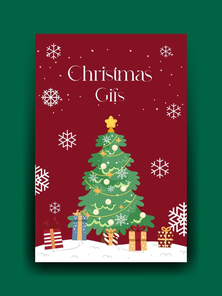 Christmas card design illustration new minimal decorative modern card. vector