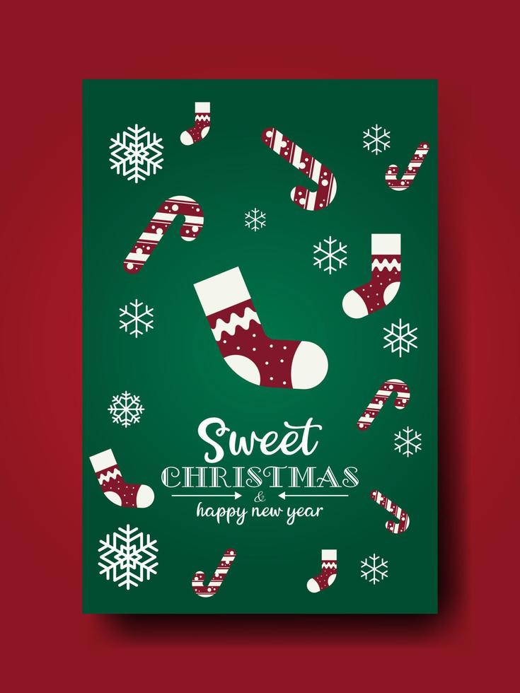 Christmas card design illustration new minimal decorative modern card. vector