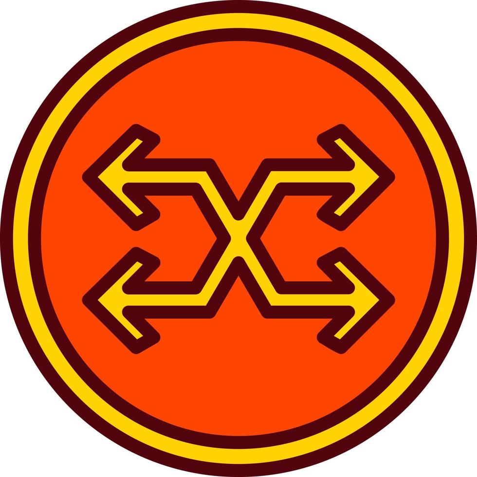 icono de vector de flecha de símbolo cruzado