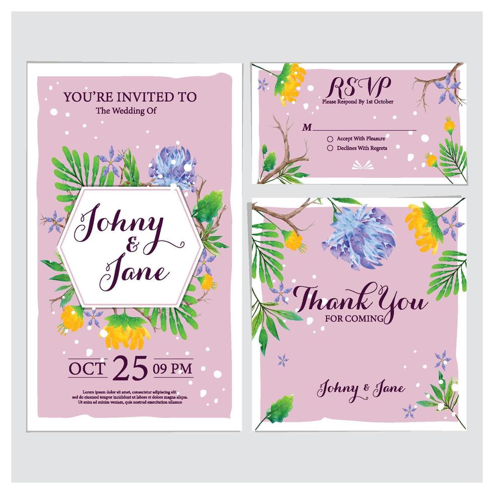 Floral Wedding Invitation Concept vector