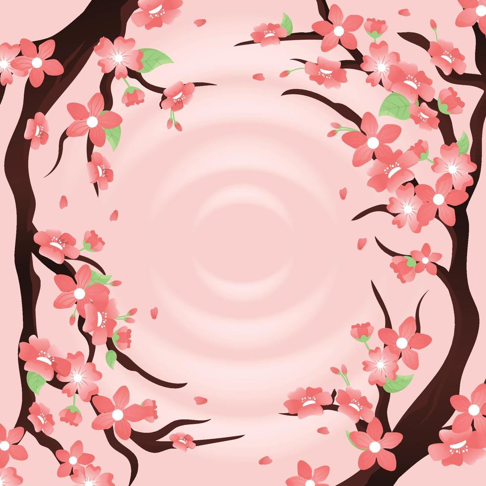 Beautiful Peach Blossom Background vector