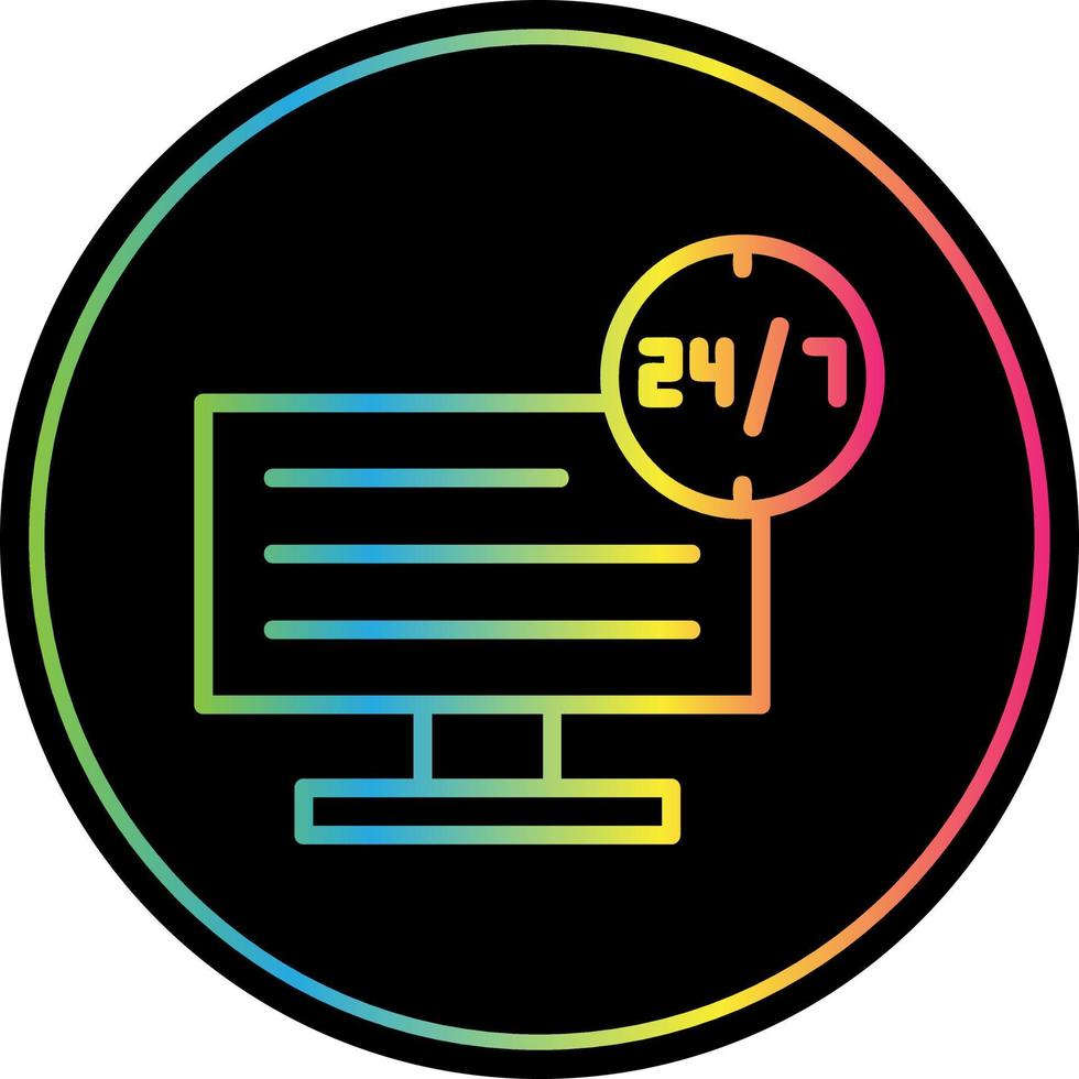 24 7 Monitoring Vector Icon Design