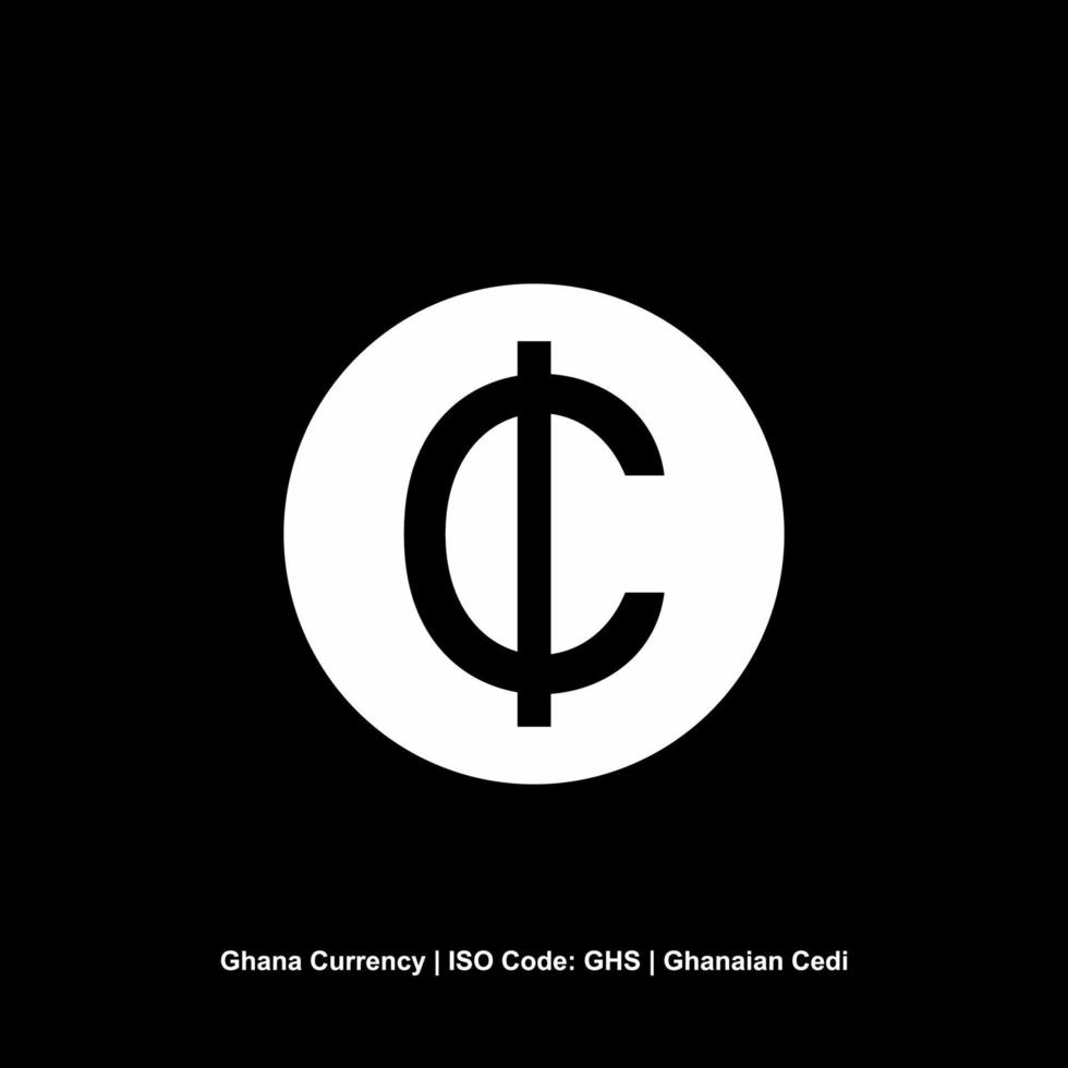 Símbolo de icono de moneda de Ghana, cedi de Ghana, signo de ghs. ilustración vectorial vector