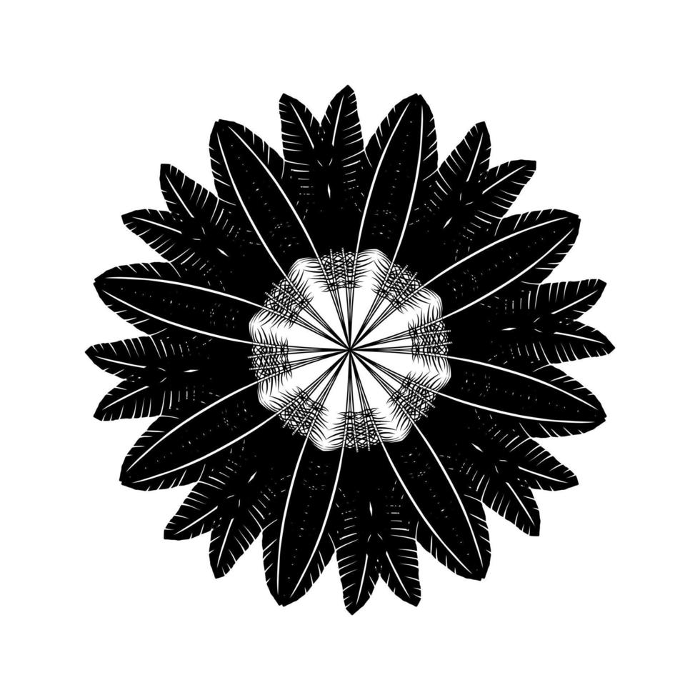 Ornamental Circle Shape Made by Feather Composition  for Decoration, Ornate, Website, Art Illustration, Background, Wallpaper, Logo or Graphic Design Element. Vector Illustration