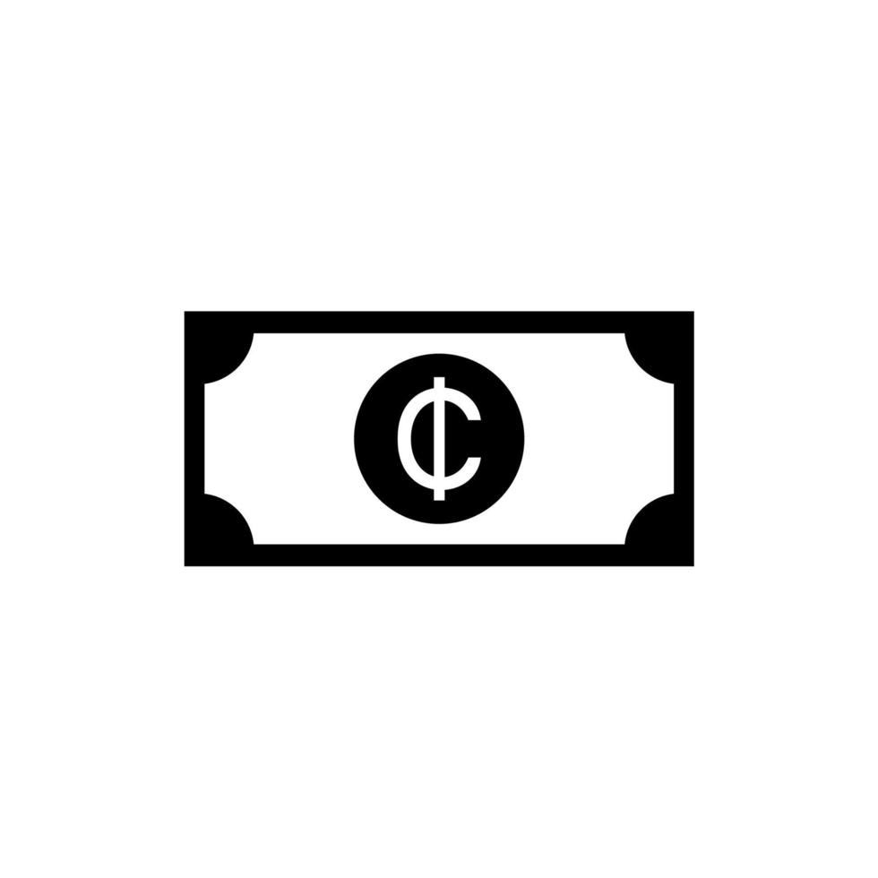 Símbolo de icono de moneda de Ghana, cedi de Ghana, signo de ghs. ilustración vectorial vector