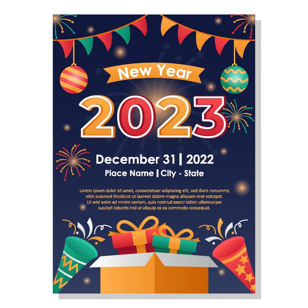 New Year Party Poster Template vector