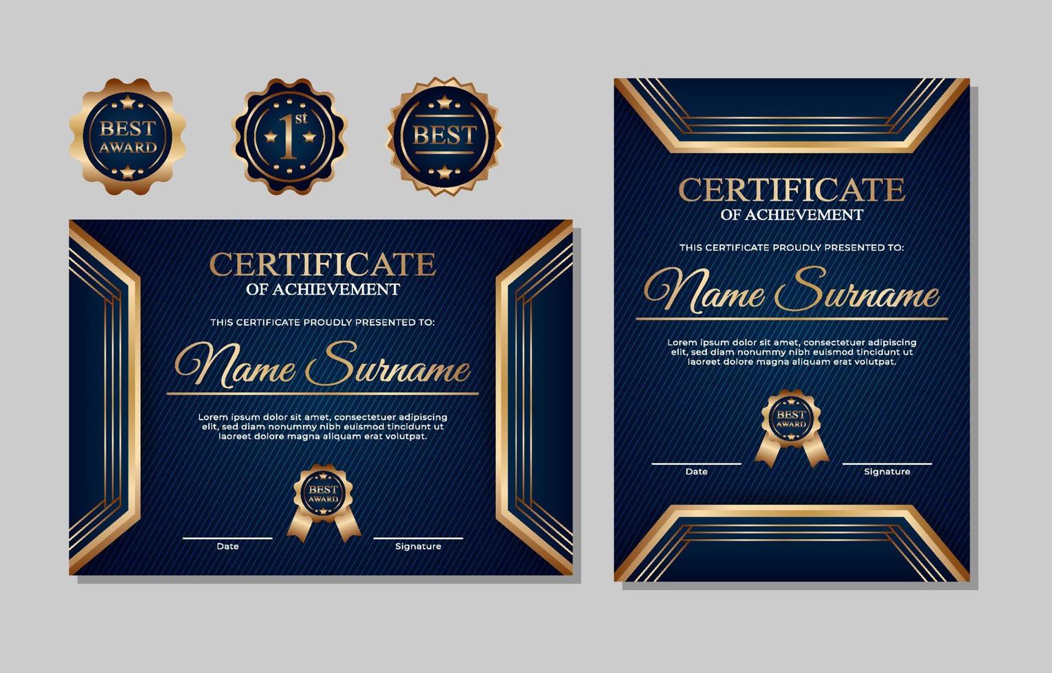 Certificate Gradient Modern vector