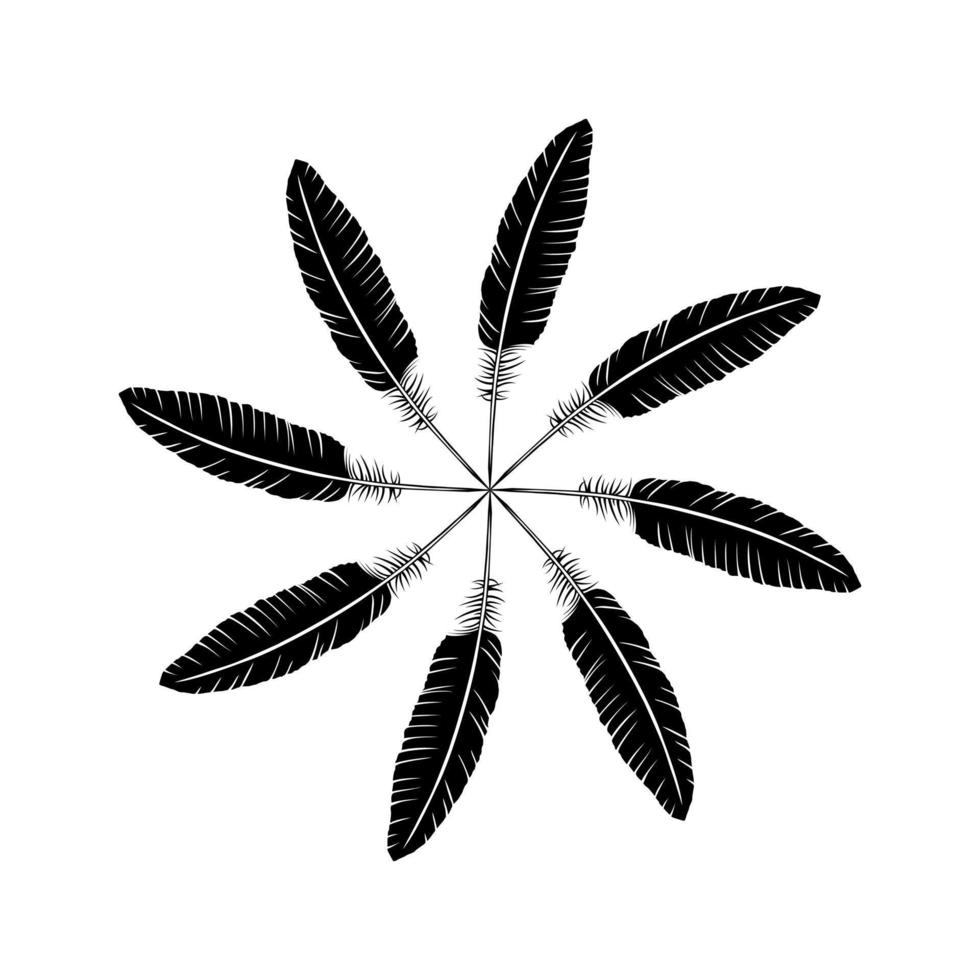 Ornamental Circle Shape Made by Feather Composition  for Decoration, Ornate, Website, Art Illustration, Background, Wallpaper, Logo or Graphic Design Element. Vector Illustration