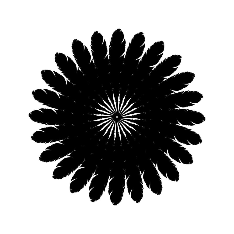 Ornamental Circle Shape Made by Feather Composition  for Decoration, Ornate, Website, Art Illustration, Background, Wallpaper, Logo or Graphic Design Element. Vector Illustration