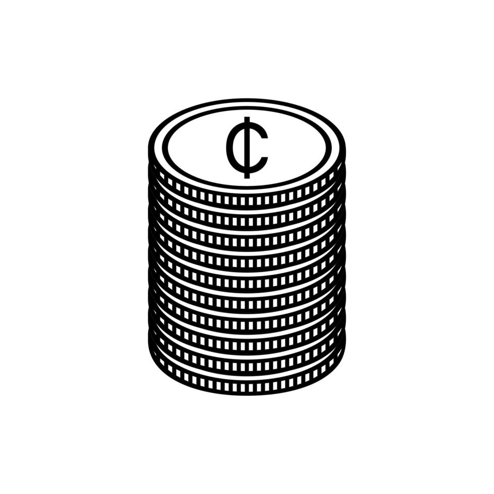 Ghana Currency Icon Symbol, Ghanaian Cedi, GHS Sign. Vector Illustration