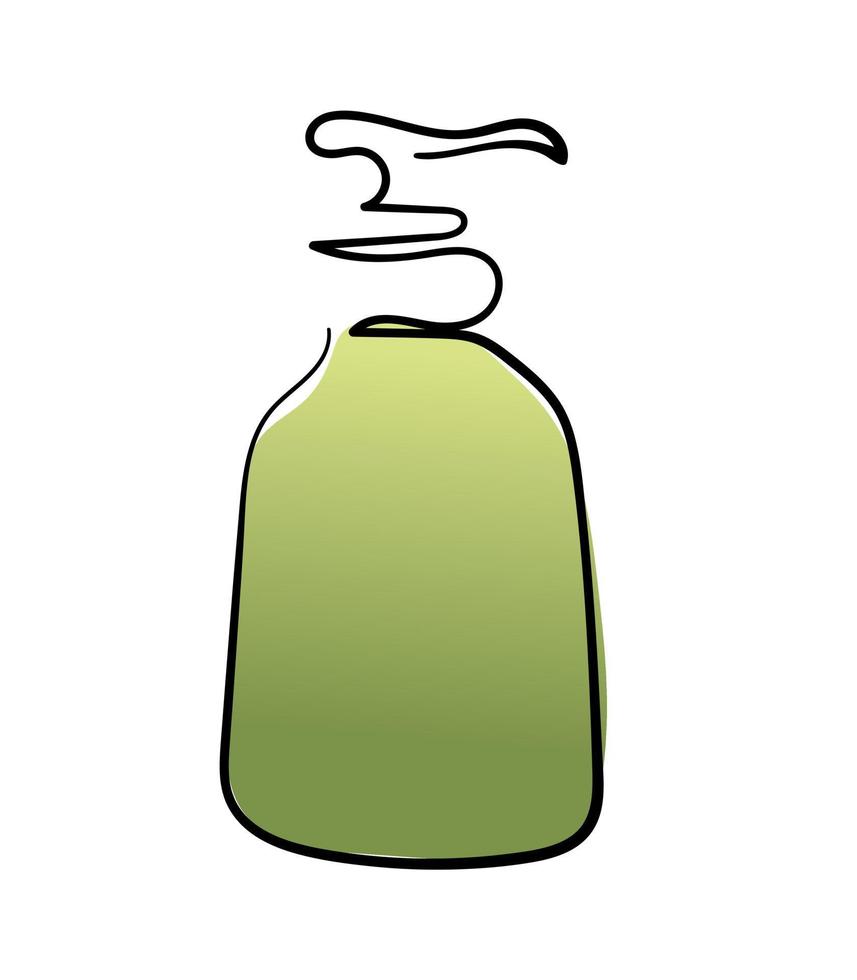 Lineart cream bottle. cosmetics jar single line illustration vector