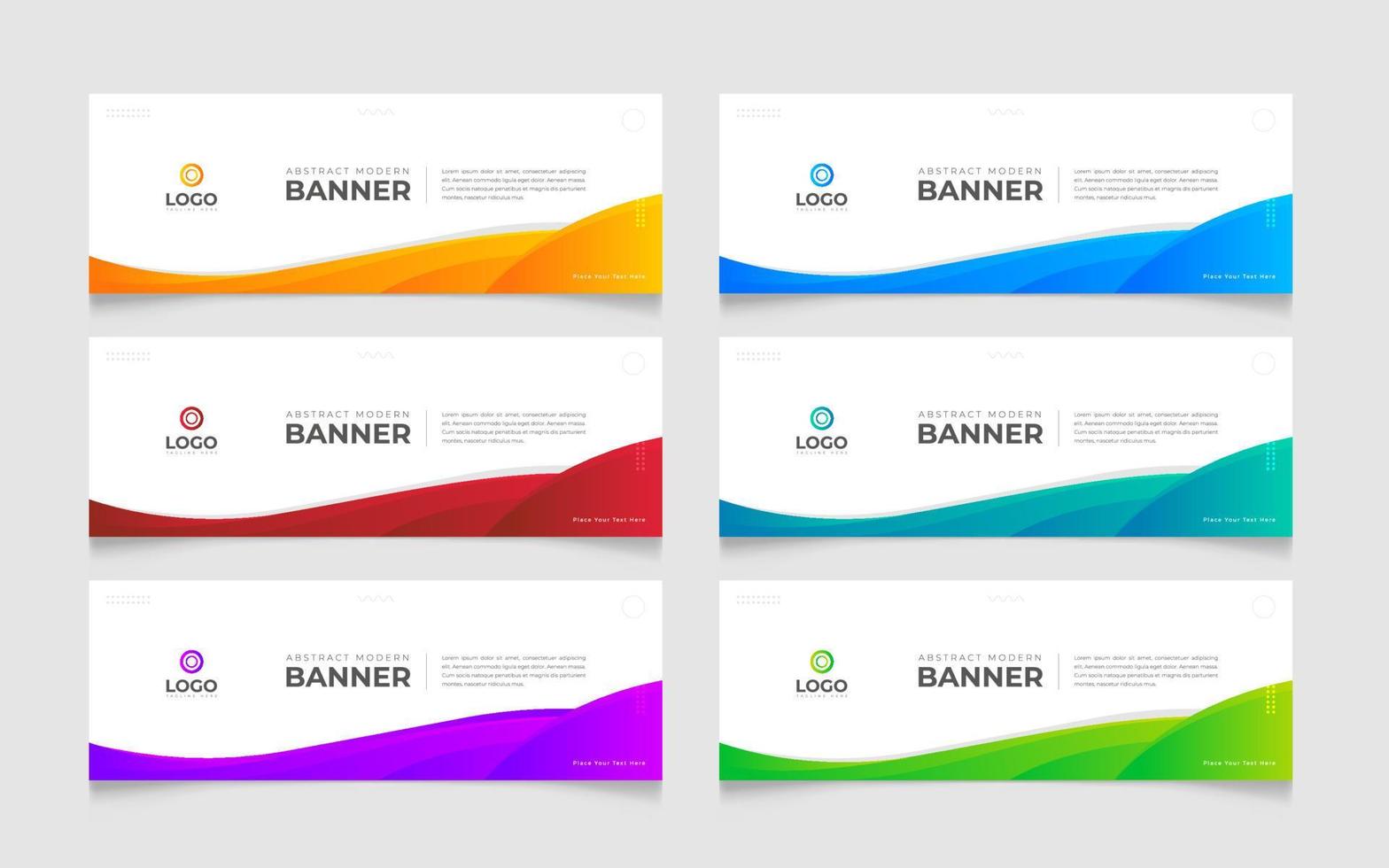 Colorful abstract modern banner design. Fluid Vector shaped background.