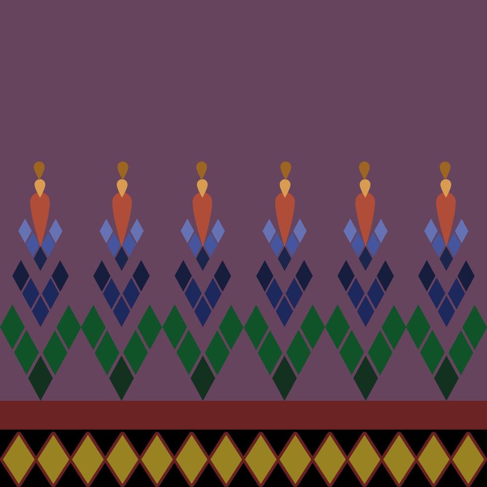 Geometric ethnic pattern embroidery design for background or wallpaper and clothing. vector