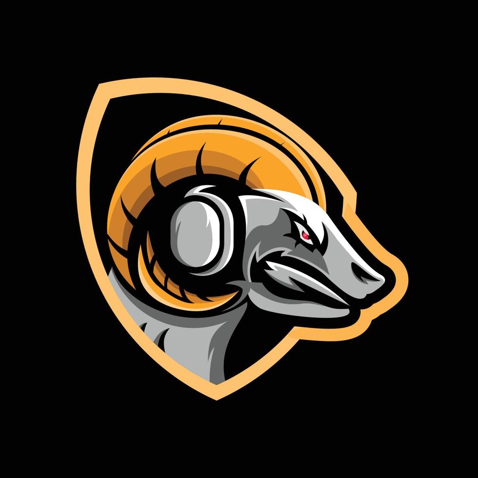 illustration of goat e-sport mascot graphic vector