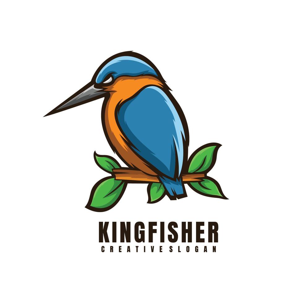 logotipo de la mascota del martín pescador vector