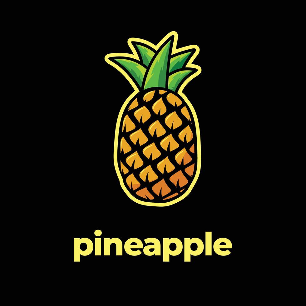 logotipo de la mascota de la piña vector