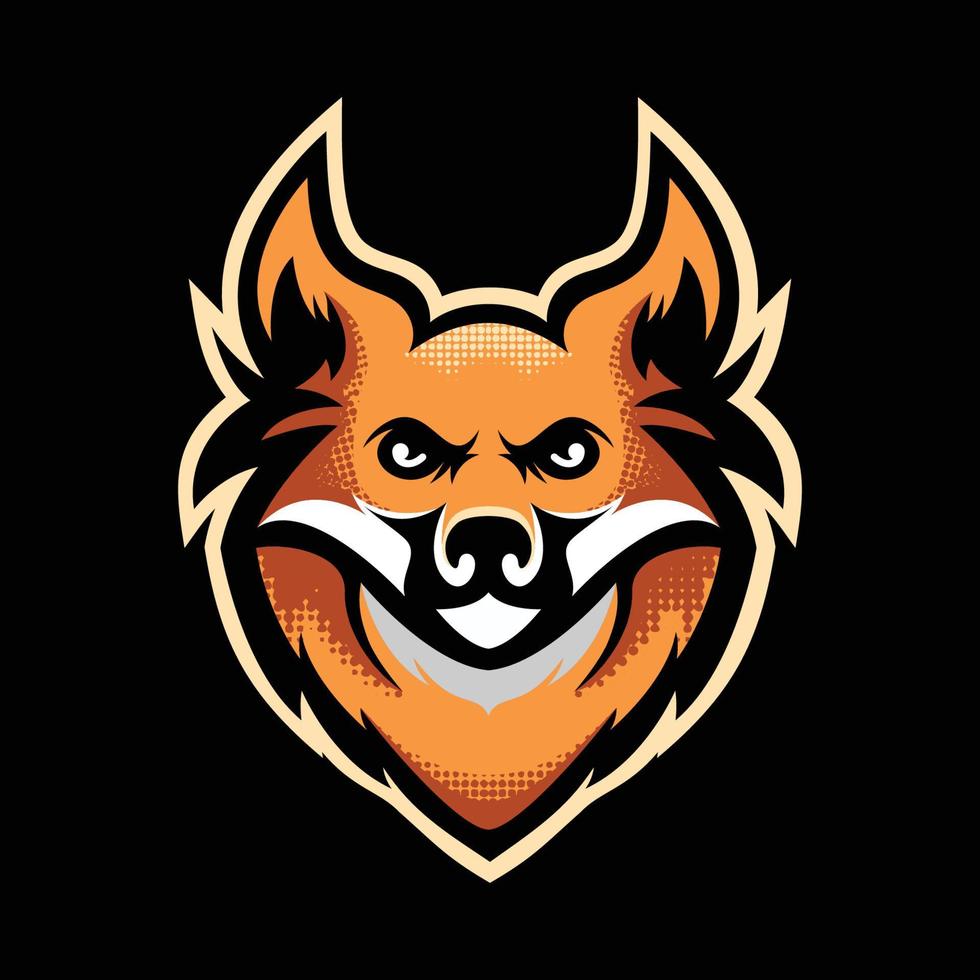 illustration of fox e-sport mascot graphic vector