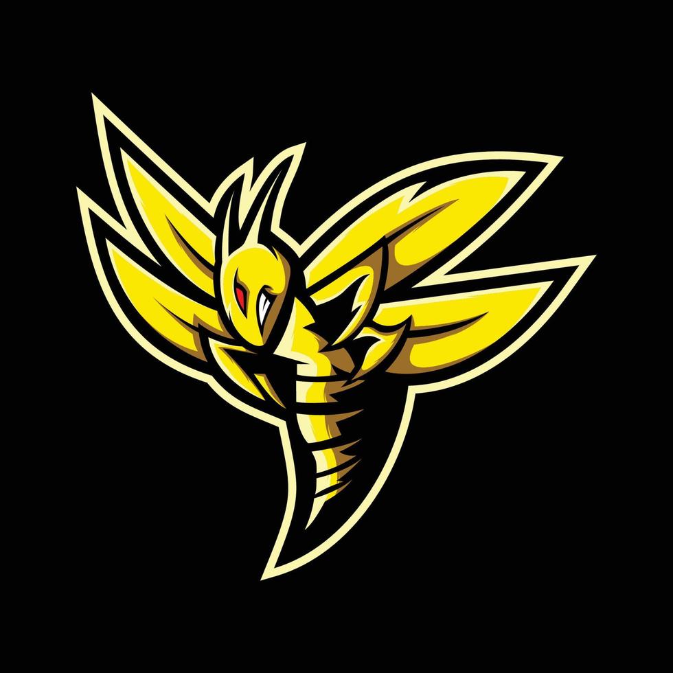 illustration of bee e-sport mascot vector