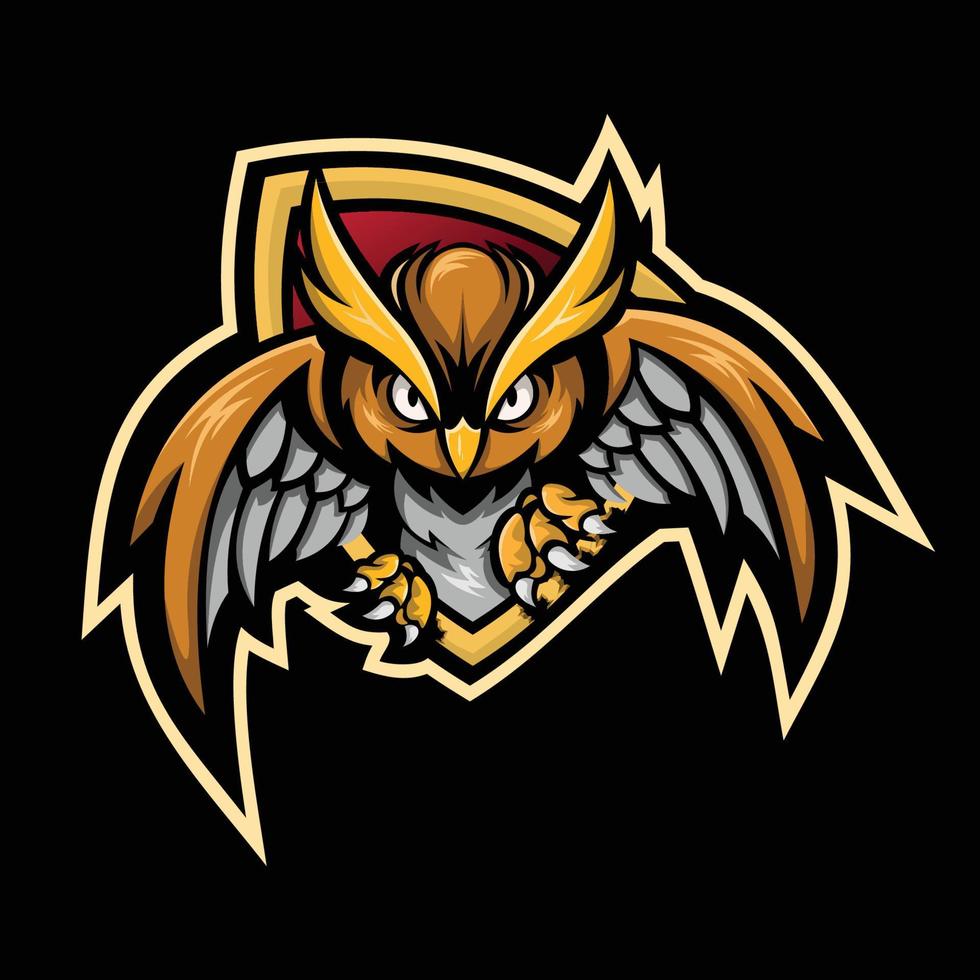 illustration of owl e-sport mascot graphic vector