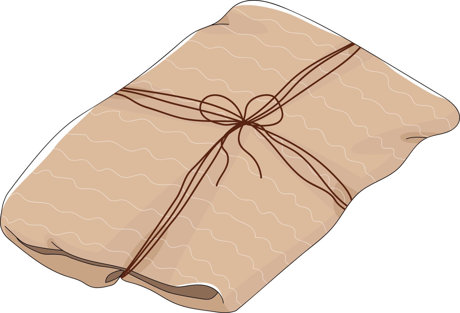 gift in soft craft paper 16401245 Vector Art at Vecteezy