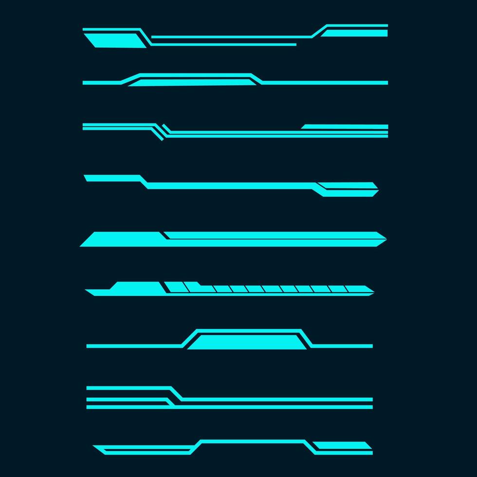 vector set of futuristic technology interface elements frame