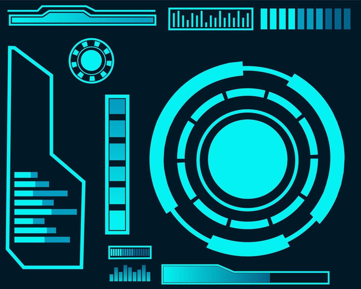 set of elements technology monogram artificial intelligence concept vector