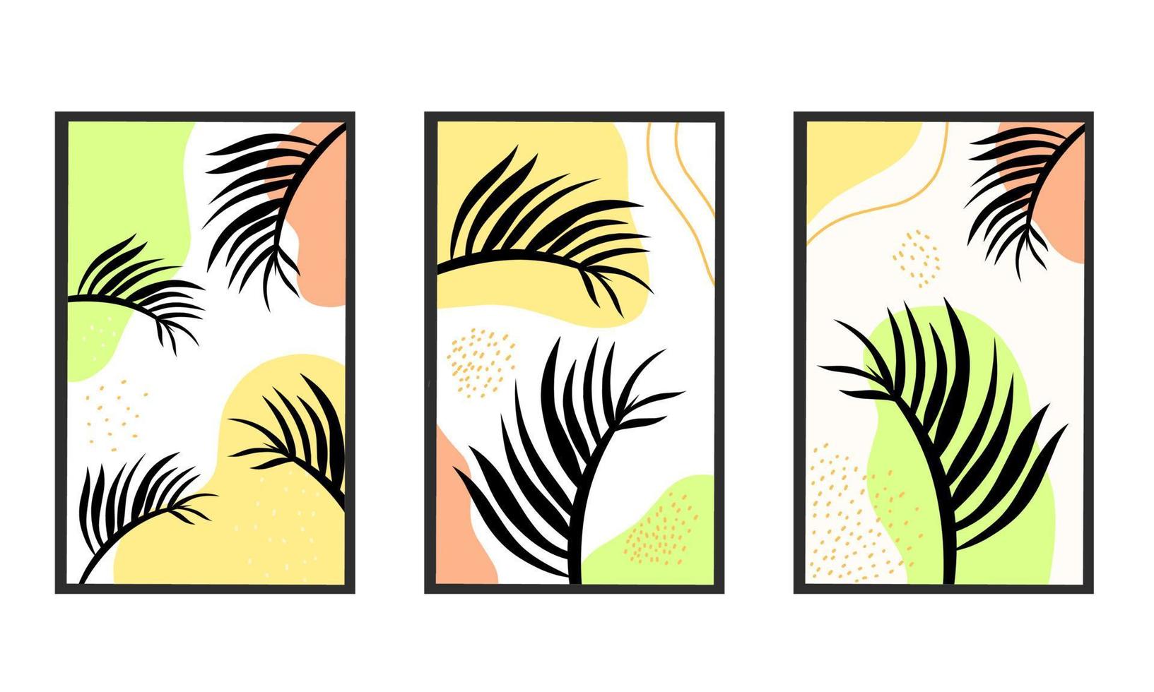 Illustration vector graphic of design floral boho botanical wall art