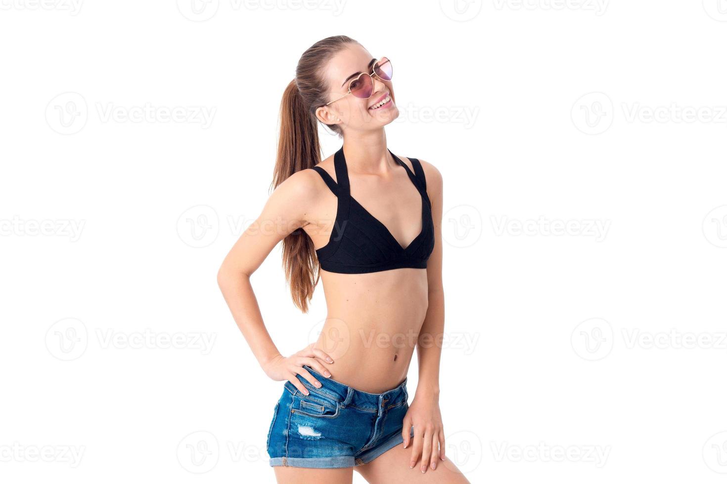 girl in black swimsuit photo