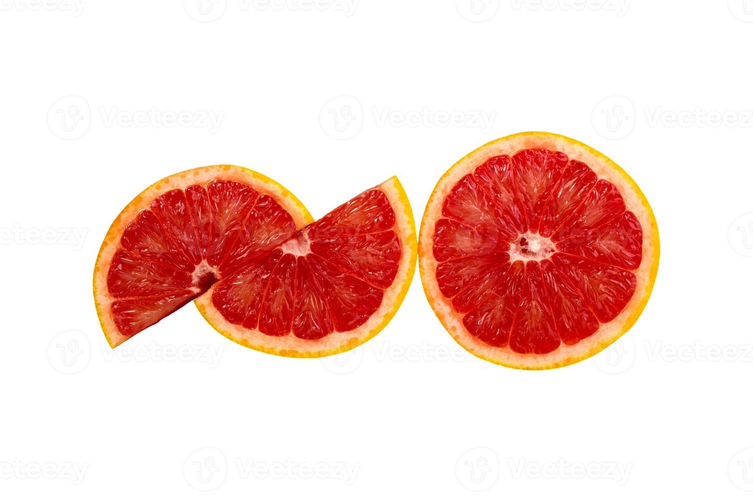 slice of grapefruit isolated on white background photo