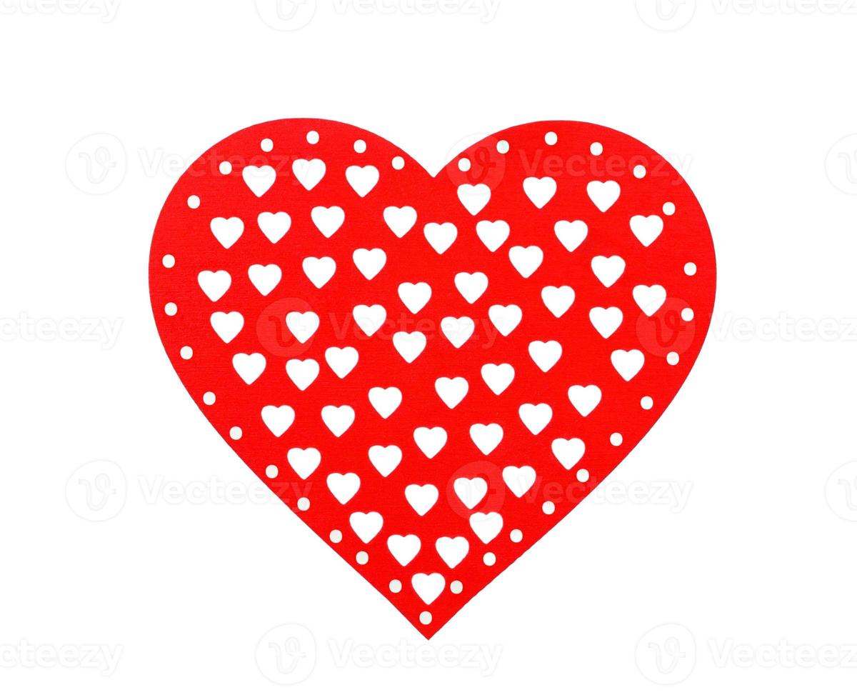 red hearts isolated on white background, decorative heart for Valentine day photo