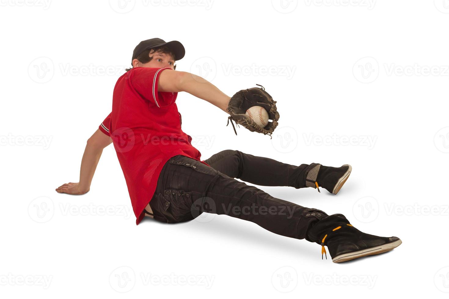 Baceball player with a glove photo